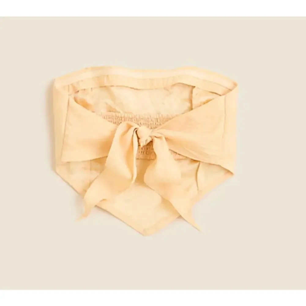 J Crew Tie Back Tube Top S NWT Yellow Beige Tan CK077 J.Crew Festival Boho